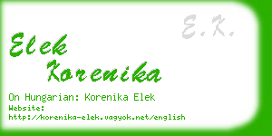 elek korenika business card